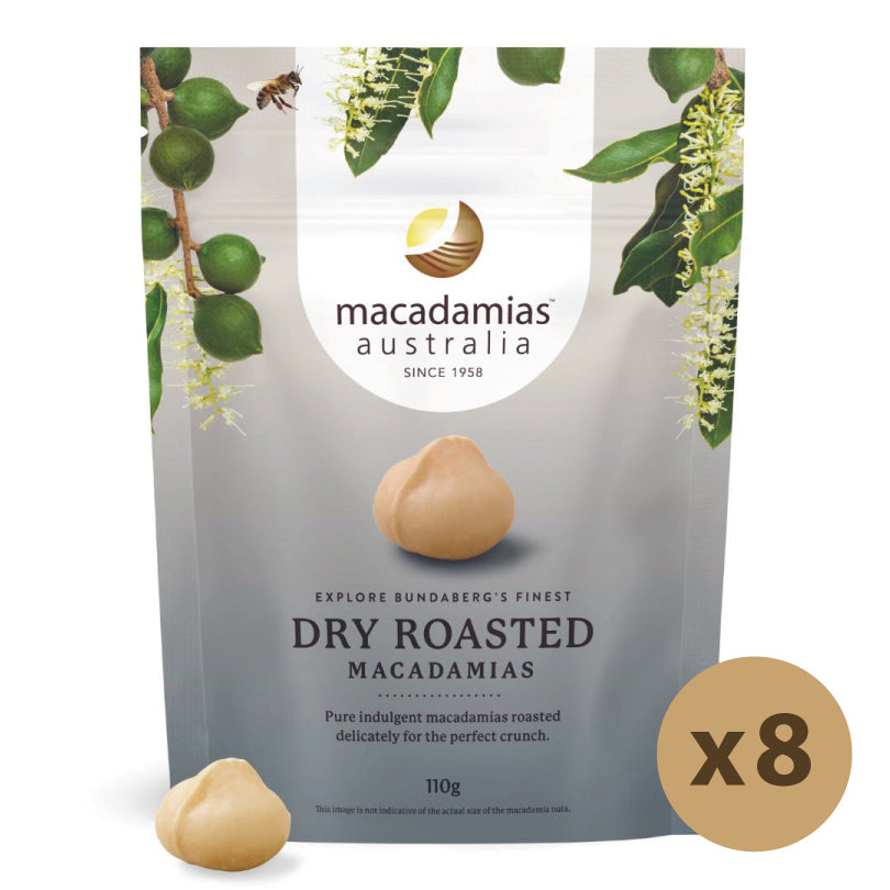 Dry Roasted Macadamias 8x110g
