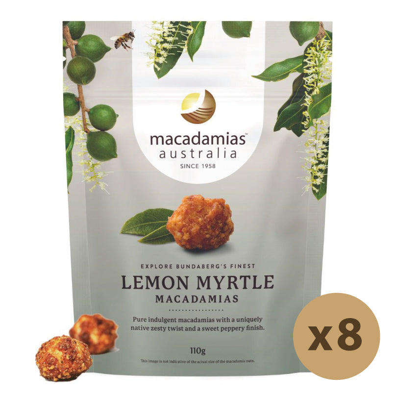 Lemon Myrtle Macadamias 8x110g