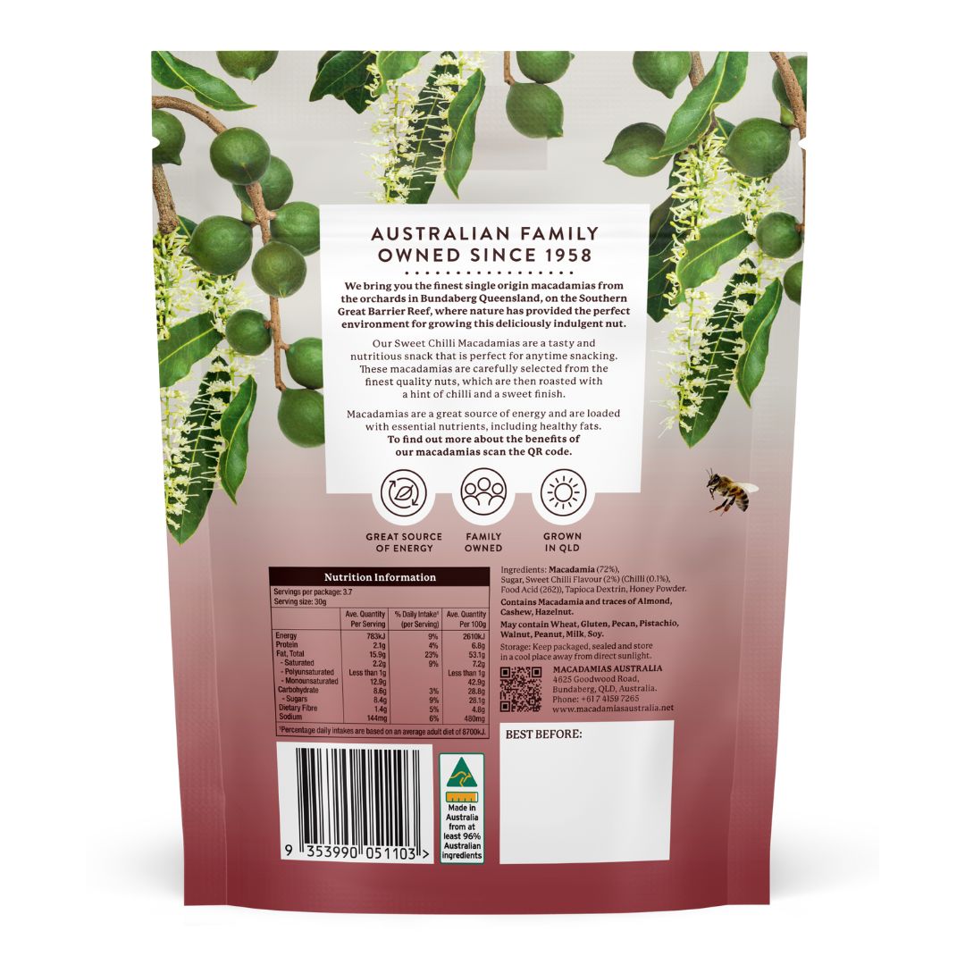 Sweet Chilli Macadamias 8x110g (Subscription)