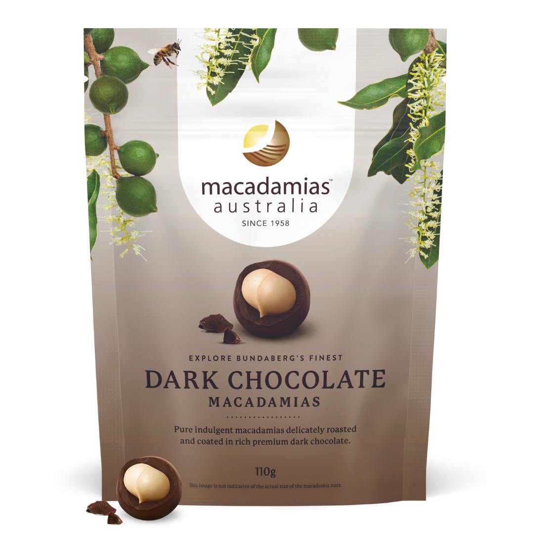 Macadamias Australia Dark Chocolate Macadamias 110g